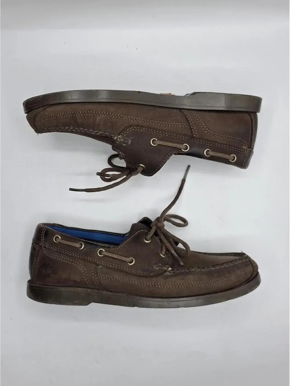 Timberland Men's Cedar Bay Boat Shoes Brown Leather Deck Shoes Size 7.5 M A1G8C